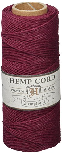 Hemptique Hanfschnur auf Spule, belastbar mit 9 kg, 62,5 m, Burgund